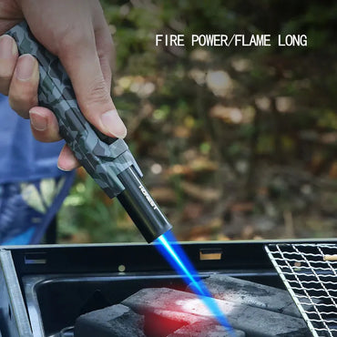 HONEST Metal Windproof Direct Punch Turbo Gas Lighter Portable Kitchen Cooking Outdoor Barbecue Welding Gun Men's High-End Gift