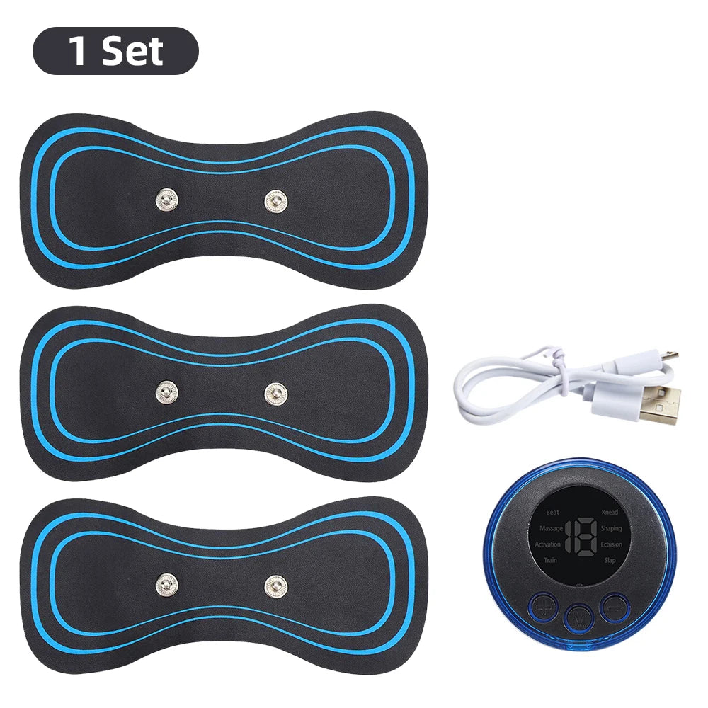 EMS Electric Neck Massager EMS Muscle Massage Stimulator Low Frequency Instrument Back Cervical Calf Patches Joints Mini Device