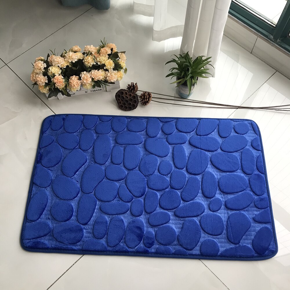 Bathroom Mat Absorbent Bath Carpet Non-slip Pebble Carpets Memory Foam Washable Rug Toilet Floor Mat Shower Carpets Set