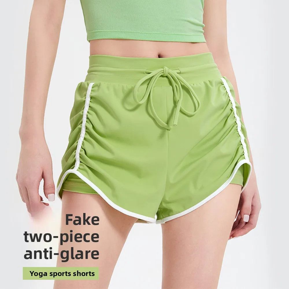 Sports Shorts for Women in Summer, Anti Glare, Quick Drying, Running, Fitness, Three Quarter Pants, Breathable