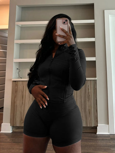 Sporty Shorts Outfit Set Sexy Women Skinny Two Pieces Club Matching Set Casual Tracksuit