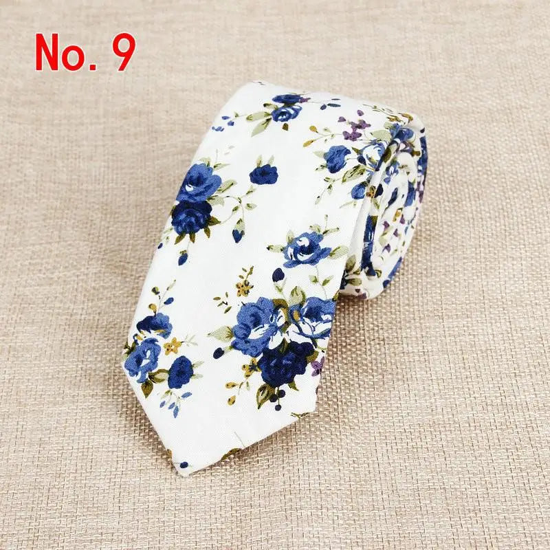 Classic Men's Flower Ties Handmade Cotton Tie For Men 6CM Narrow Floral Neckties Gift Wedding Party Casual Gravatas Paisley Tie