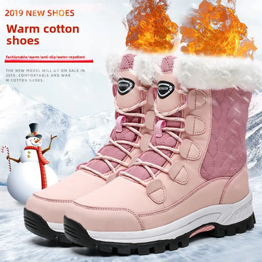 Winter Snow Boots, Outdoor Waterproof and Anti-slip, Thick and Warm, High-top Cotton Shoes, Women's Mid-calf Boots