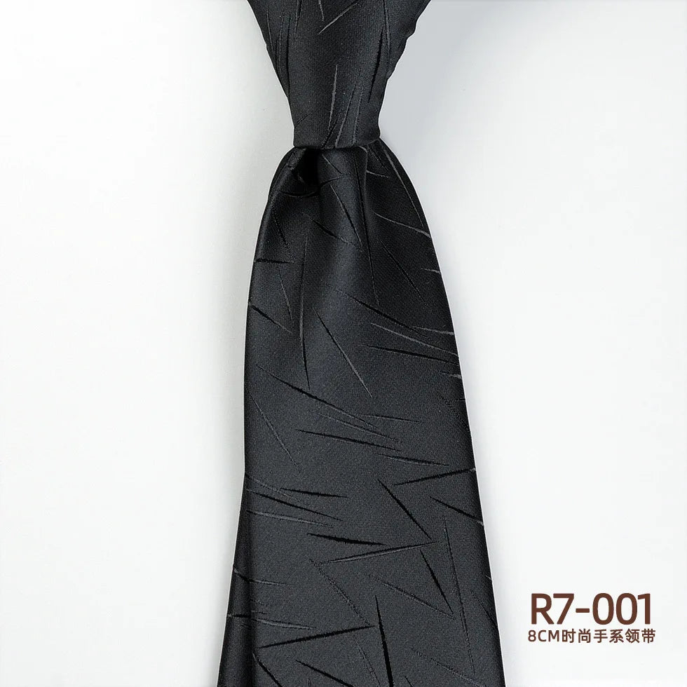 Men's Fashion Silk Tie 8cm Striped Novelty Necktie Blue Green Orange Color Ties For Men Floral Party Ties Wedding Business Gift