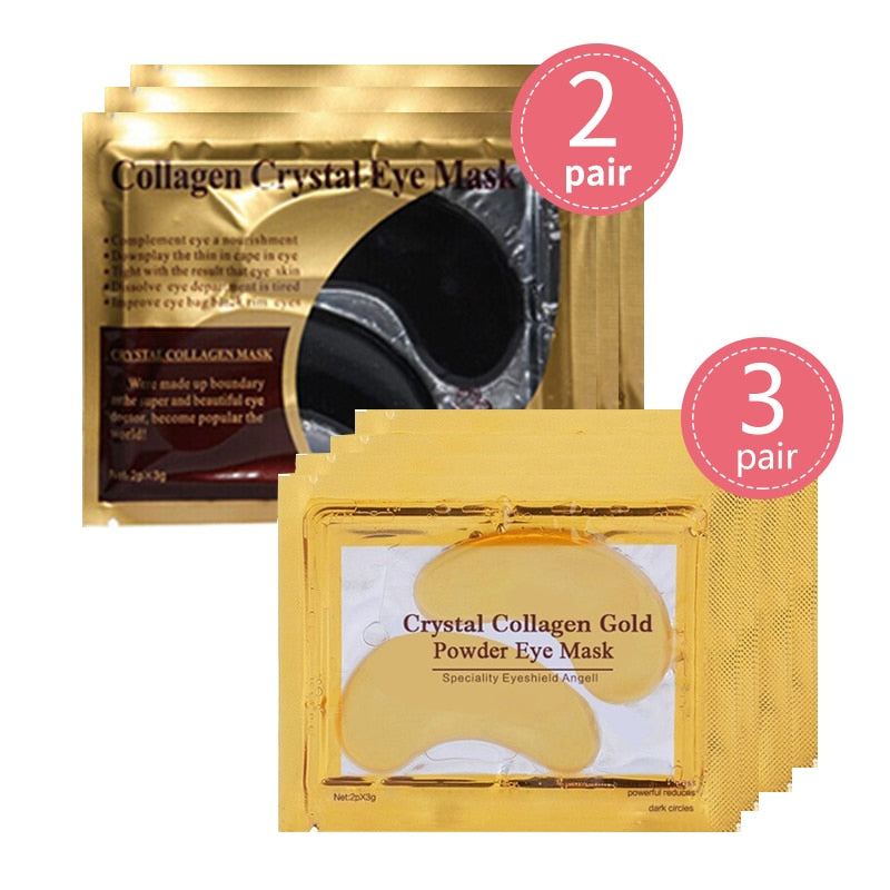 10pcs=5pair Black Collagen Eye Mask Crystal Eyelid Patch Anti Wrinkle Moisture