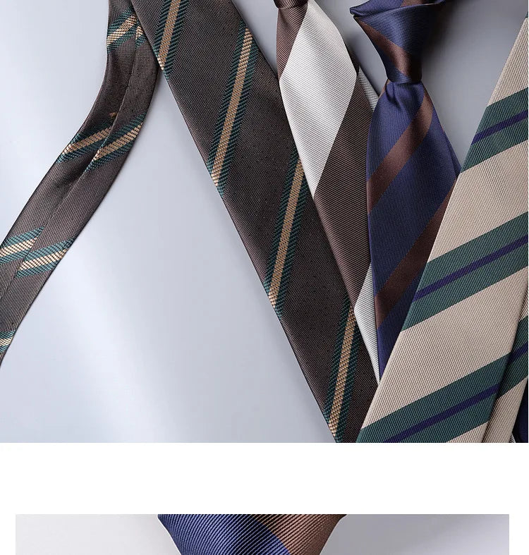 Men's Fashion Silk Tie 8cm Striped Novelty Necktie Blue Green Orange Color Ties For Men Floral Party Ties Wedding Business Gift