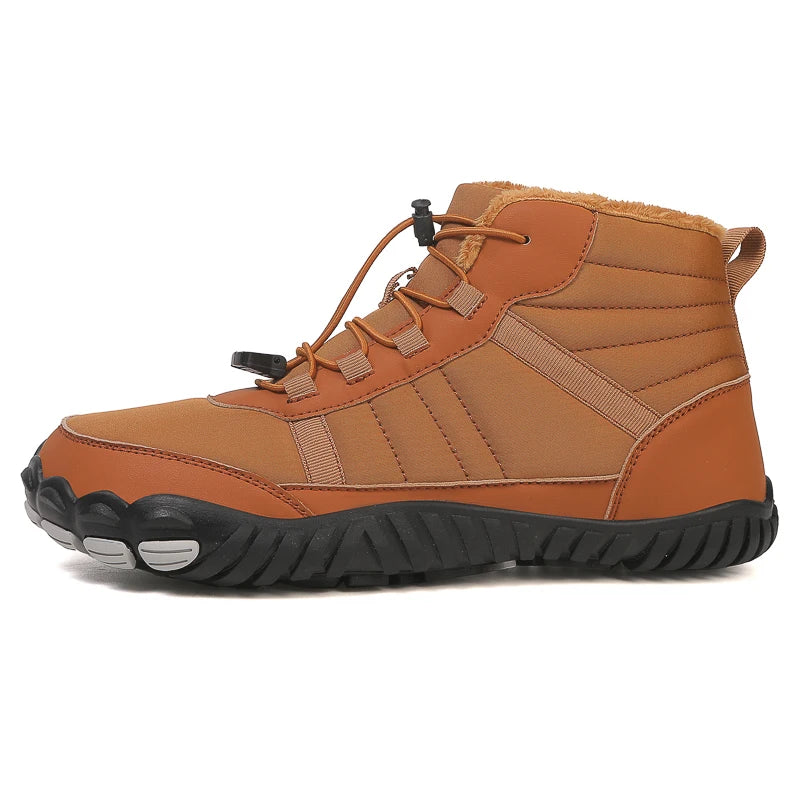 Winter Men Women Boots Leather Waterproof Anti-slip Wear-resistant Casual Outdoor Climbing Sneakers Warm Slip On Ankle Shoes