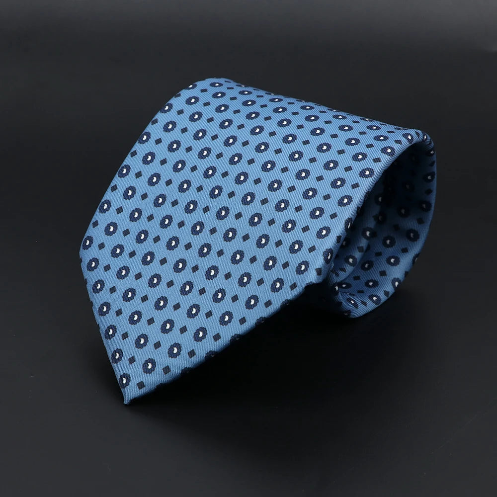 Vintage Men's Tie Geometry Paisley Khaki Blue Necktie Soft Chic Bohemian Print 9cm Ties For Men Wedding Business Daily Accessory