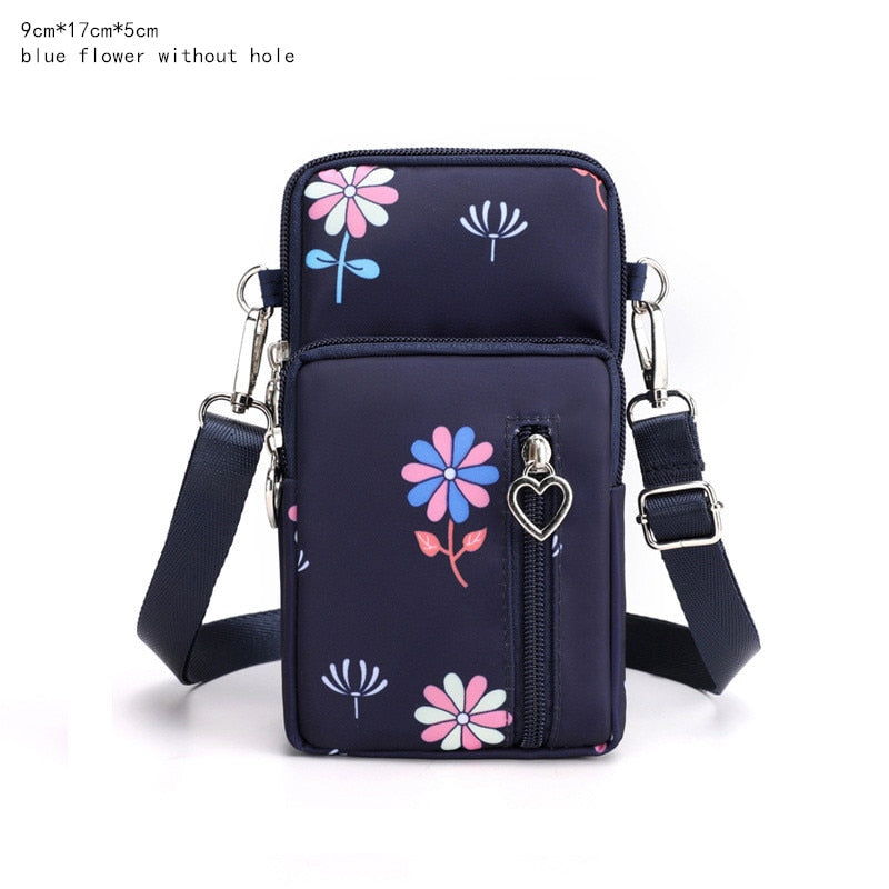 Women's Mini Shoulder Bag Oxford Waterproof Handbag Wrist Pouch Wallet Sports Cell Mobile Phone Bag Crossbody Bags for Girls