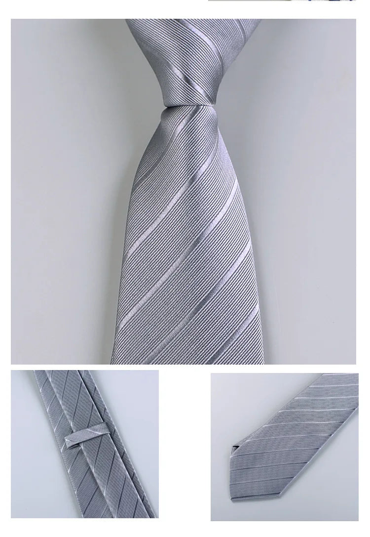 Men's Fashion Silk Tie 8cm Striped Novelty Necktie Blue Green Orange Color Ties For Men Floral Party Ties Wedding Business Gift