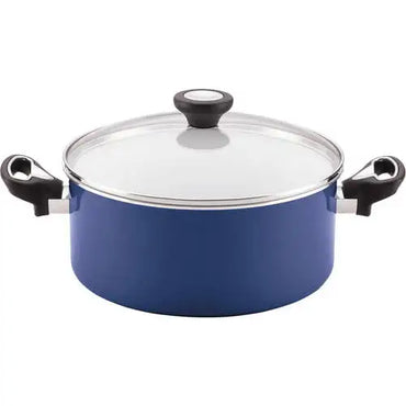 Farberware 12-Piece PURECOOK Ceramic Nonstick Pots and Pans Set/Cookware Set, Blue