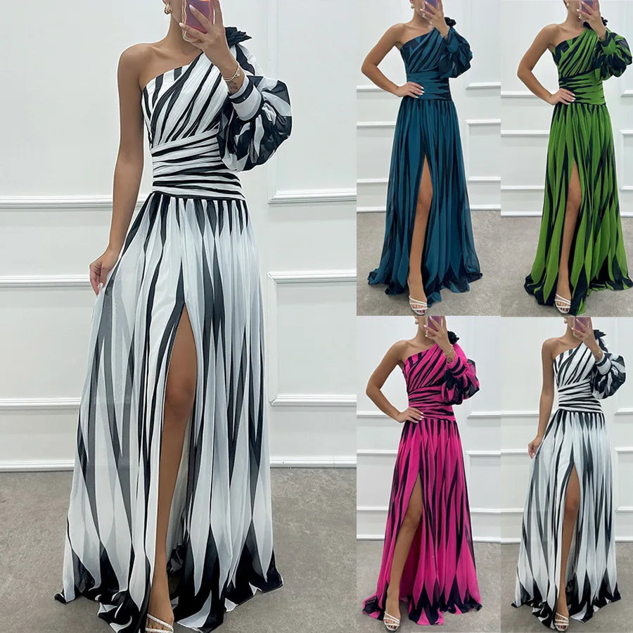 Dress Long Dress 2024 Spring and Autumn New Temperament Fashion Printe