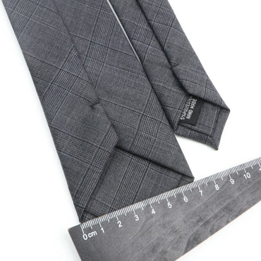 Mens Ties 7cm Classic Wool Handmade Skinny Grey Plaid Neckties Striped Narrow Collar Slim Cashmere Casual Tie Accessories Gift