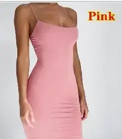 Sexy Spaghetti Strap Mini Dress 2024 Summer Women Bodycon Club Party Dresses Female Camisole Solid Black White Sheath Sundress