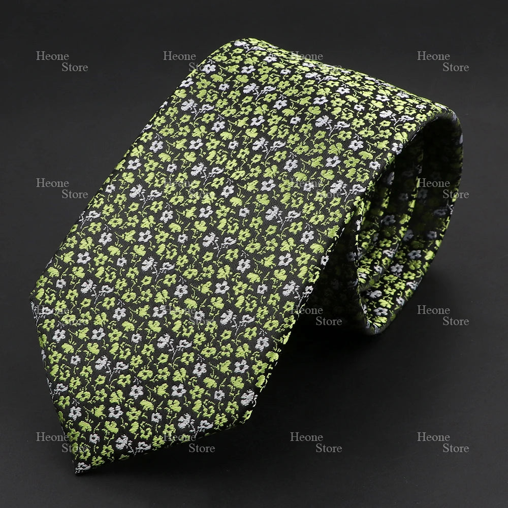 Novelty Men's Tie Floral Rose Constellation Designed Wave Lines Pattern Red Blue Green Neckties Fit Party Dinner Wedding Cravat