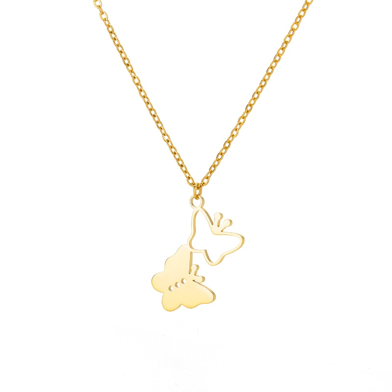 Vintage Butterfly Necklace For Women Stainless Steel Blade Snake Chains Aesthetic Charms Choker Women jewelry Gift To Mujer