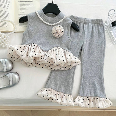 2025 Baby Girls Summer Clothing Set 3D flower ruffles T Shirts+pants,Fashion Kids Children Brithday Princess Clothes 소녀 세트