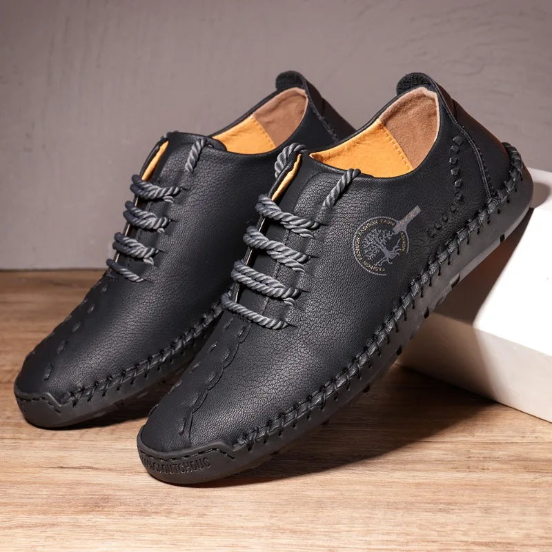 Mens Casual Shoes Sneakers Men Leather Handmade Shoes Comfortable High Quality Loafers for Men Fashion Walking ShoesPlus Size