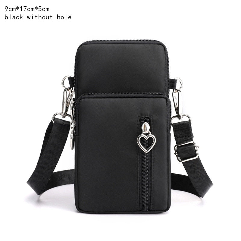 Women's Mini Shoulder Bag Oxford Waterproof Handbag Wrist Pouch Wallet Sports Cell Mobile Phone Bag Crossbody Bags for Girls