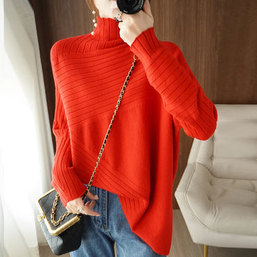 2022 Autumn Winter Women Sweater Turtleneck Cashmere Sweater Women Knitted Pullover Fashion Keep Warm Loose Tops
