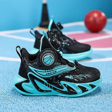 A pair of children's four-season leather high-top basketball shoes, wear-resistant basketball shoes, sizes 31-40,YZ-L833