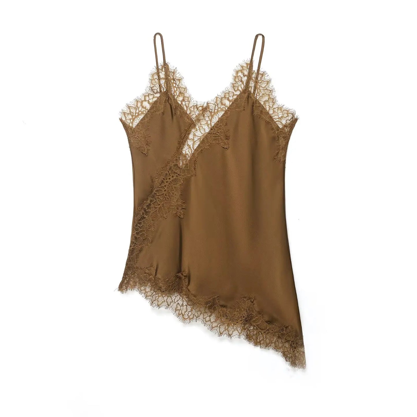 Sexy Lace Sling Tops Women's Hollow Out Sleeveless Backless Asymmetrical Hem Top 2026 Summer New Lady Fashion Short Tops