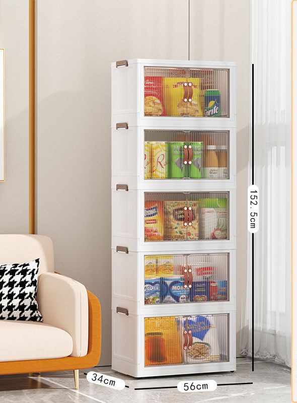 Large Capacity Stackable Storage Bins Double Door Open Save A Space Travel Organizer with Wheels Folding Wardrobe Containers