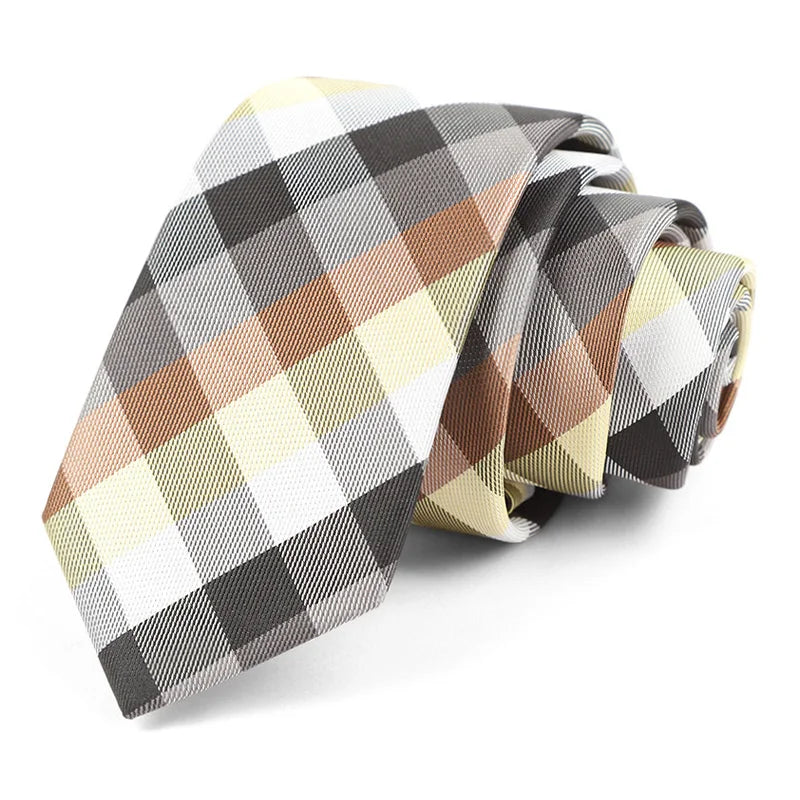 Luxury Skinny 6CM Mens Necktie Ties For Man Striped Plaid Floral Solid Jacquard Ascot Business Party Neck Tie Accssories
