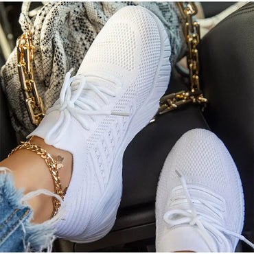Women Sneakers Breathable Casual Women Sports Shoes Lace Up Ladies Flats Female Summer Vulcanized Running Zapatillas De Mujer