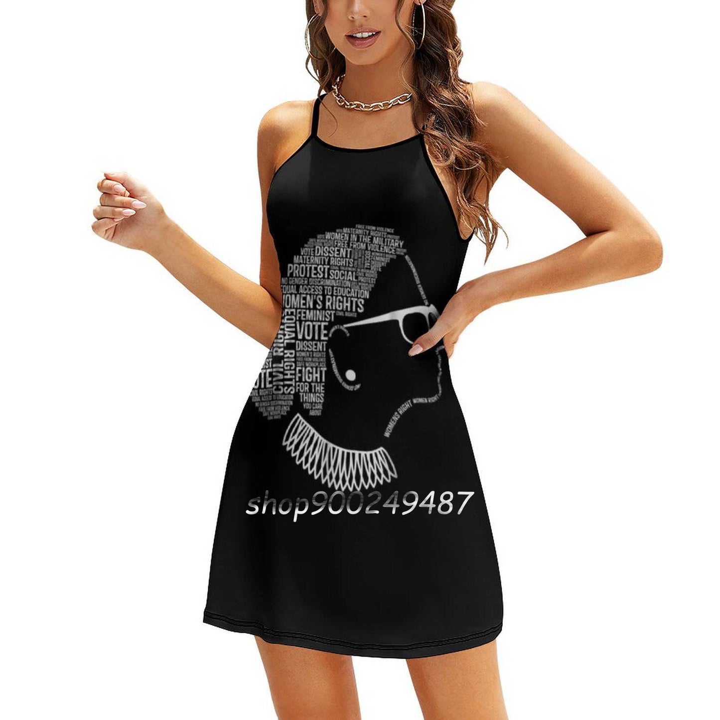 Notorious-Rbg-Ruth-Bader-Ginsburg-Best-Seller Square Neck Dress Cute Loose Print Dresses Elegant Beach Party Dress Notorious