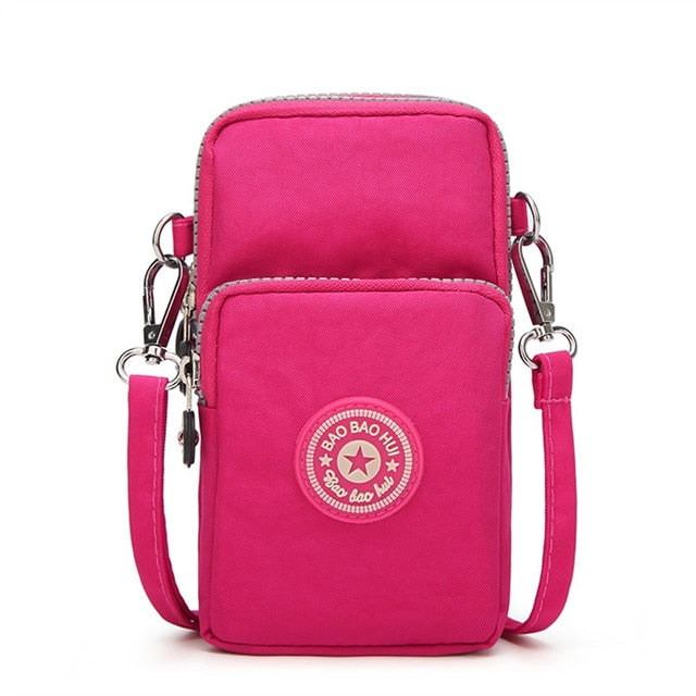 Women's Mini Shoulder Bag Oxford Waterproof Handbag Wrist Pouch Wallet Sports Cell Mobile Phone Bag Crossbody Bags for Girls