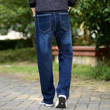 Mens Wide Leg Jeans Slightly Flared Slim Fit Famous Brand Blue Black jeans Designer Classic Male Stretch Denim pantd