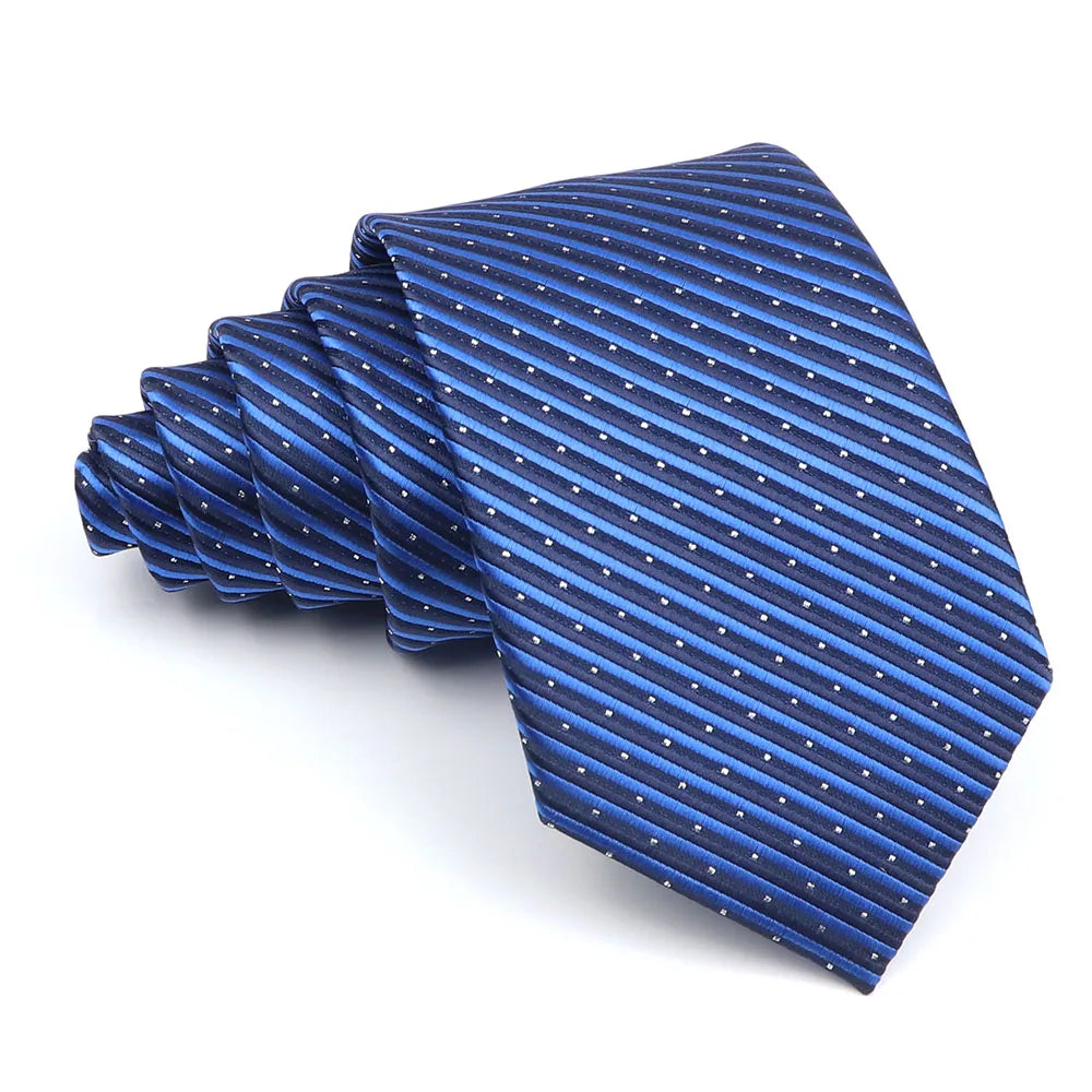 New Striped Tie Men's 8cm Ties Business New Year Gift Classical Necktie Office Accessories Men Costume Daily Wear Wedding Party