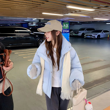 2025 New Korean Winter Women Down Cotton Jacket Coat Short Basic Cotton Padded Outerwear Hooded Female Winter Parkas