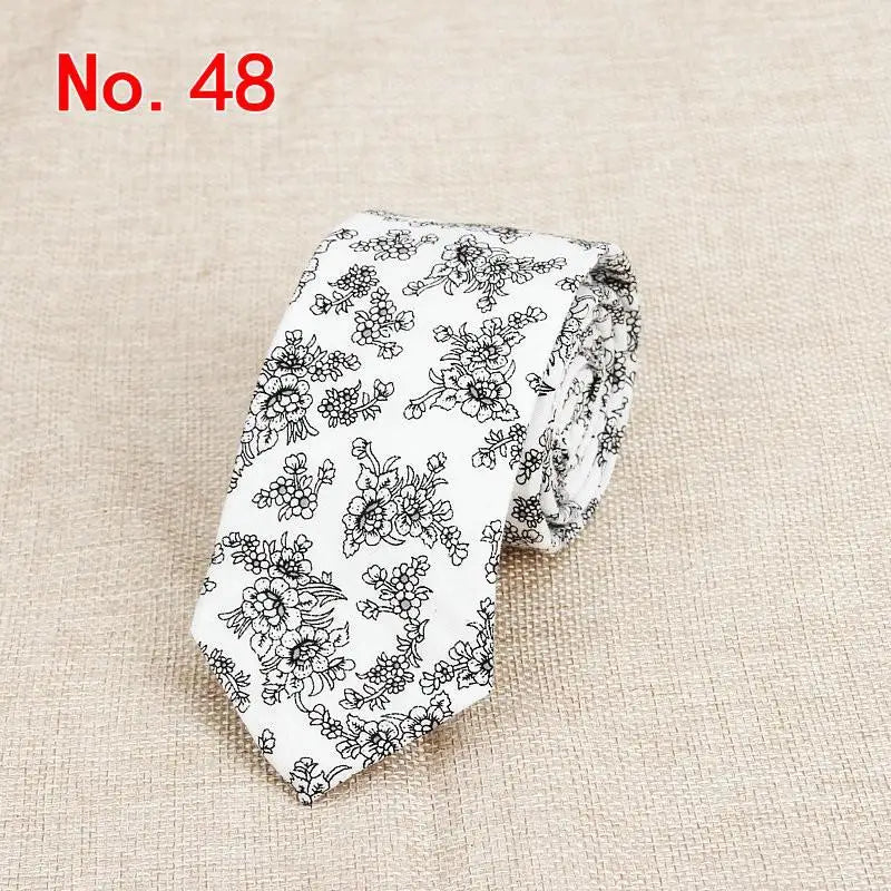 Classic Men's Flower Ties Handmade Cotton Tie For Men 6CM Narrow Floral Neckties Gift Wedding Party Casual Gravatas Paisley Tie