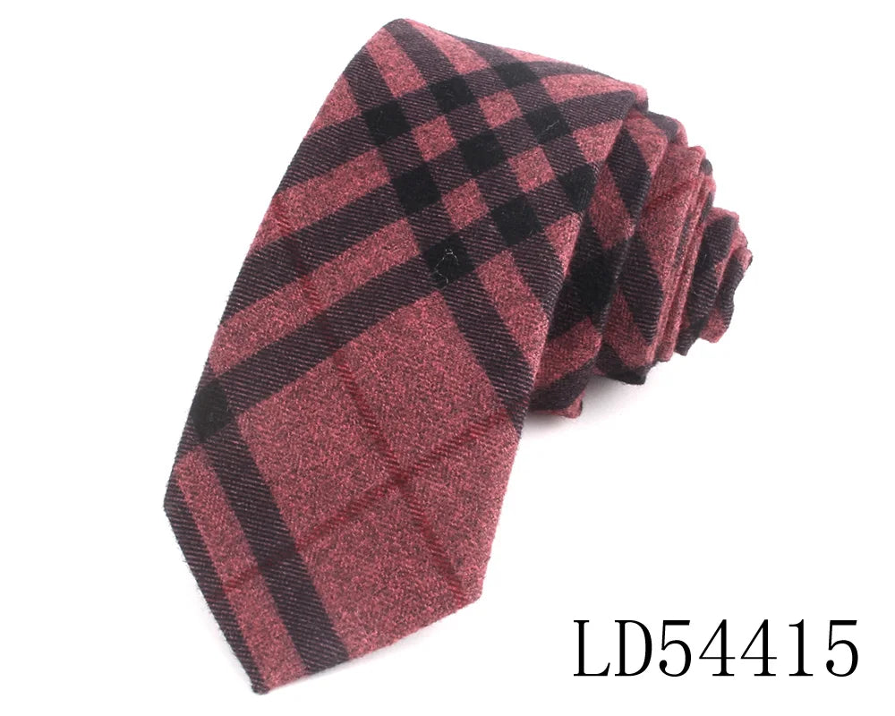 New Cotton Ties Casual Skinny Necktie For Party Boys Girls Plaid Neck Tie Wedding Necktie For Groom Neck Wear For Men Gravata
