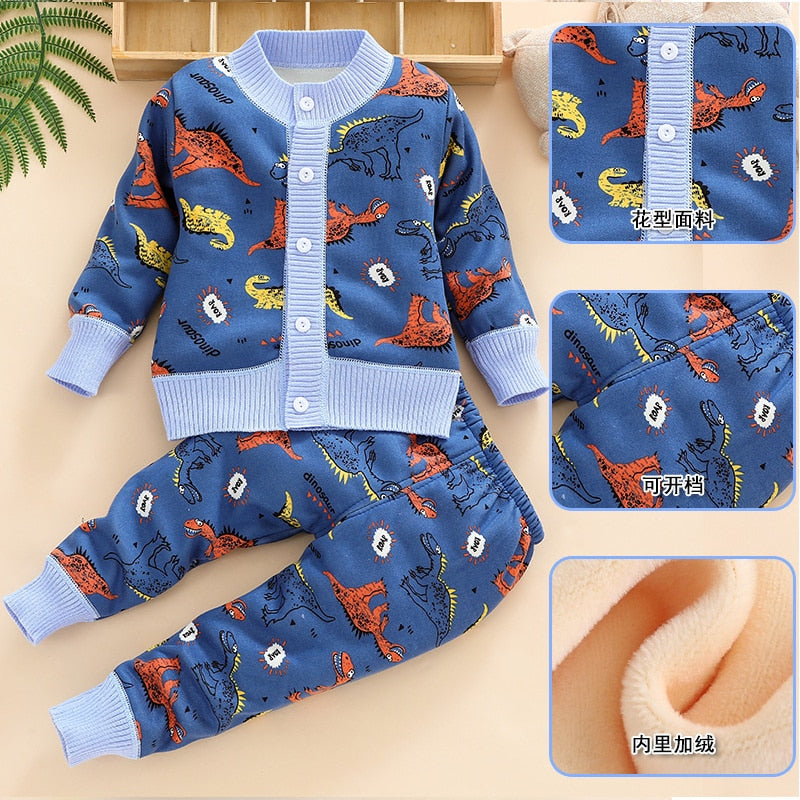 Baby Clothes Sets Boys Girls Cotton Outfit Knit Clothing Suit Kids Girls Knitted Jacket+Pants 2Pcs