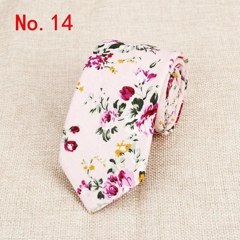 Classic Men's Flower Ties Handmade Cotton Tie For Men 6CM Narrow Floral Neckties Gift Wedding Party Casual Gravatas Paisley Tie
