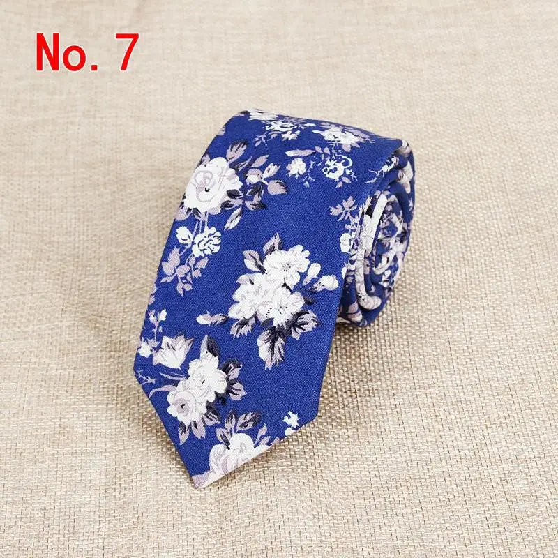 Classic Men's Flower Ties Handmade Cotton Tie For Men 6CM Narrow Floral Neckties Gift Wedding Party Casual Gravatas Paisley Tie