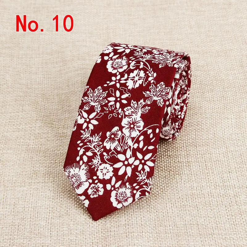 Classic Men's Flower Ties Handmade Cotton Tie For Men 6CM Narrow Floral Neckties Gift Wedding Party Casual Gravatas Paisley Tie