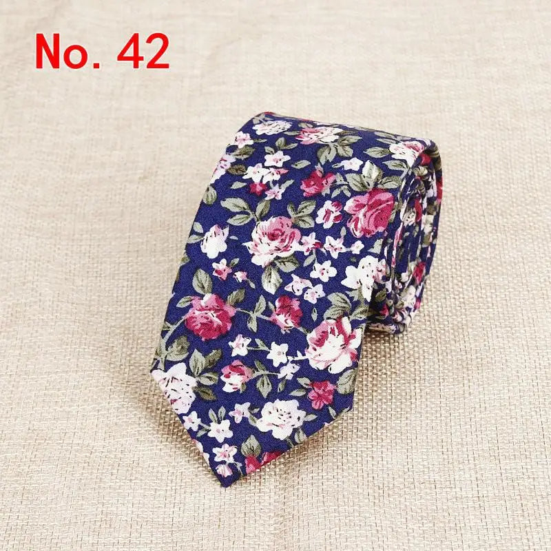 Classic Men's Flower Ties Handmade Cotton Tie For Men 6CM Narrow Floral Neckties Gift Wedding Party Casual Gravatas Paisley Tie