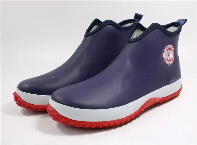 Men Rain Boots Fashion Rubber Shoes for Man Platform Rain Boots 2025 Autumn Slip on Waterproof Work Mens Booties Bota Masculina