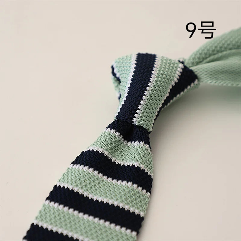 2025 New Striped Blue Neckties For Men Casual 6CM Narrow Ties Creative White Dots Neck Tie Wedding Party Accessories Cravat Gift