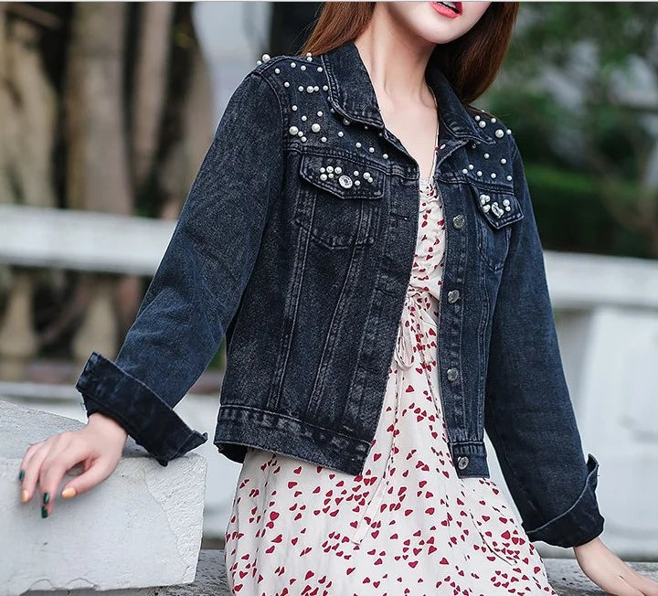2025 Denim Coat Women Denim Coat Turn Down Collar Single Breasted Full Sleeve Jackets Loose Casual Regular Short Jacket