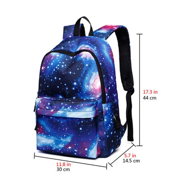 Men Canvas School Laptop Backpack Galaxy Star Universe Space USB Charging for Teenagers Boys Student Girls Bags Travel Mochila