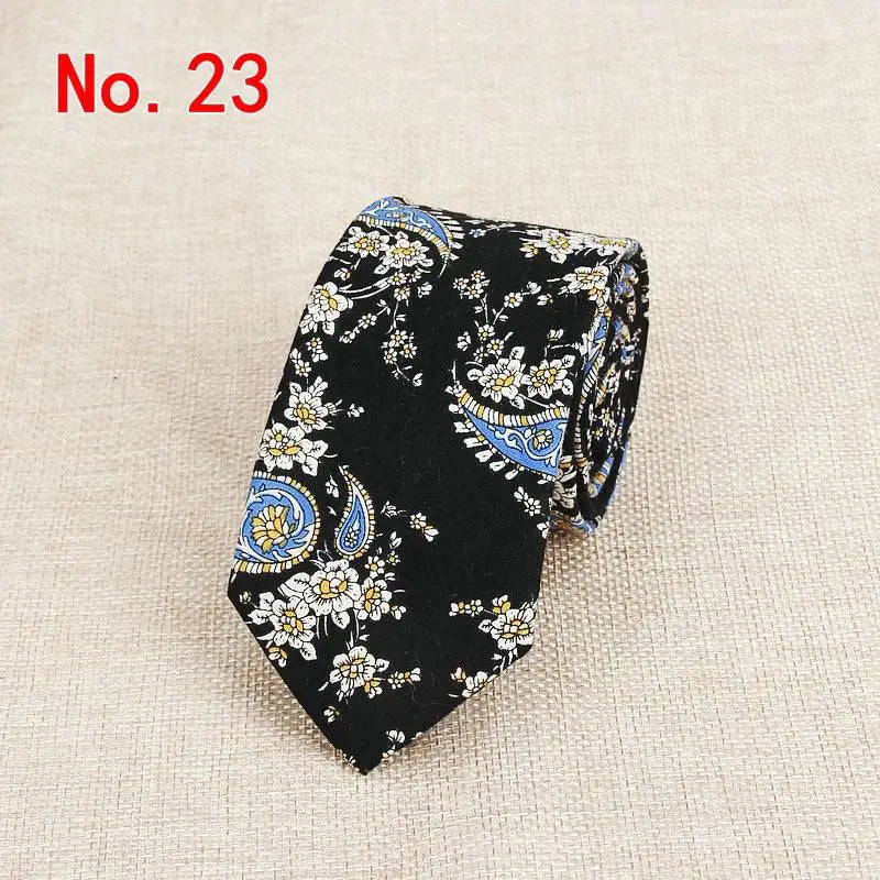 Classic Men's Flower Ties Handmade Cotton Tie For Men 6CM Narrow Floral Neckties Gift Wedding Party Casual Gravatas Paisley Tie