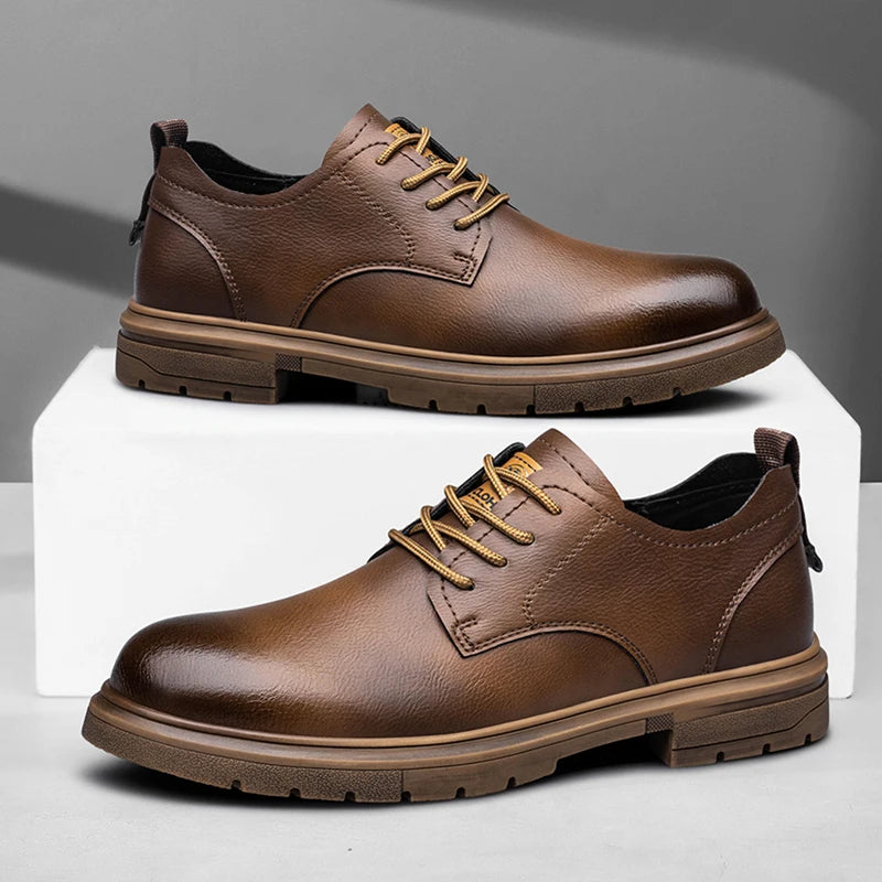 52/2000 CLOHOO handmade men's shoes business casual leather shoes breathable soft sole comfortable classic lace-up men's shoes