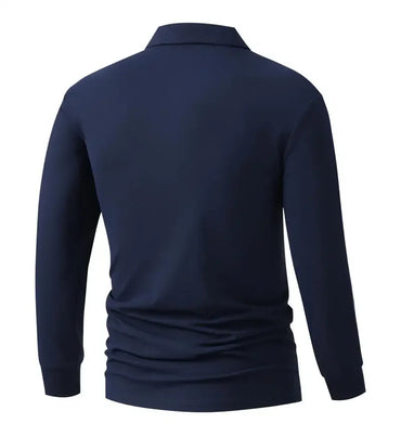 Men's Top Polos Shirts Street Casual Lapel Long Sleeve Basic Modern Plain Buttons Spring Fall All Seasons Slim Fit Top