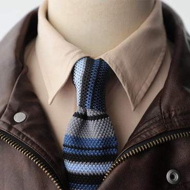 2025 New Striped Blue Neckties For Men Casual 6CM Narrow Ties Creative White Dots Neck Tie Wedding Party Accessories Cravat Gift