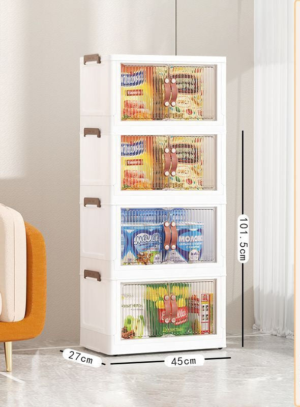 Large Capacity Stackable Storage Bins Double Door Open Save A Space Travel Organizer with Wheels Folding Wardrobe Containers